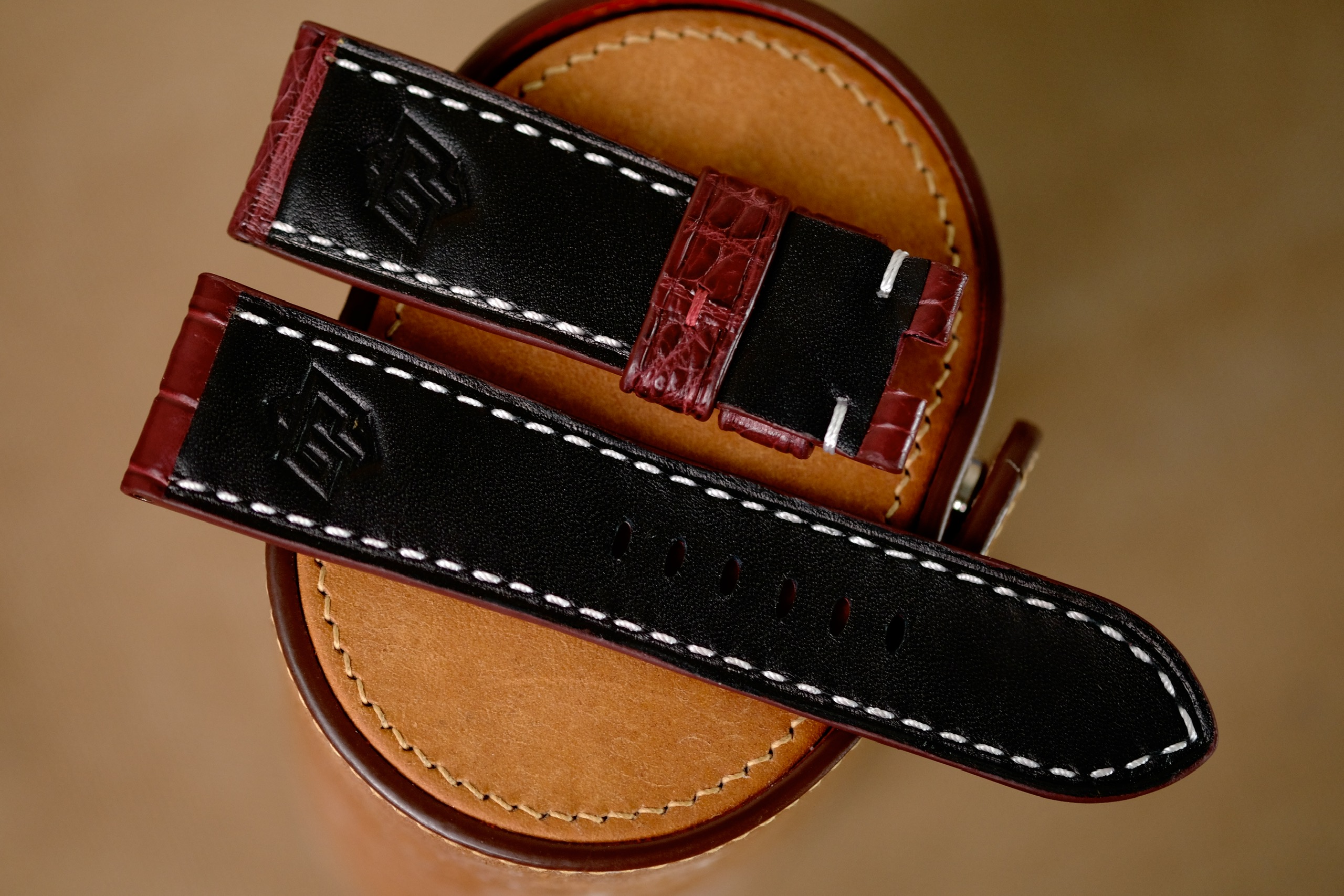 Handmade Red Bordeaux Crocodiles strap for Panerai - Image 6