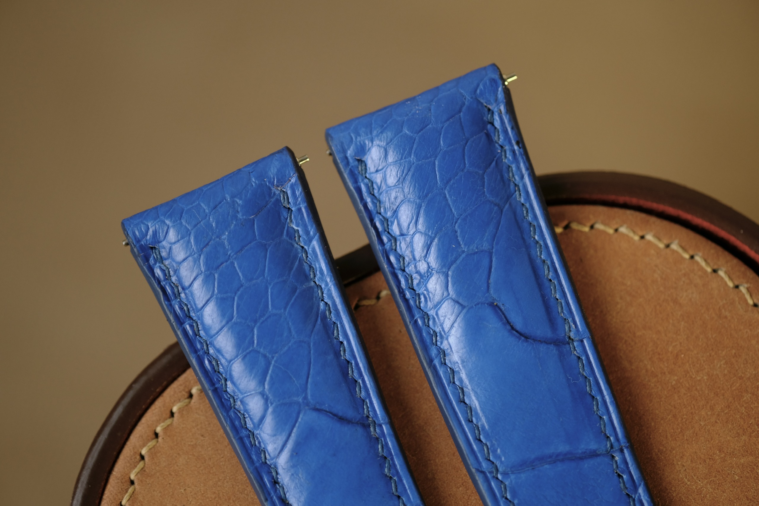 Handmade blue Ostrich strap for Tag Heuer - Image 2