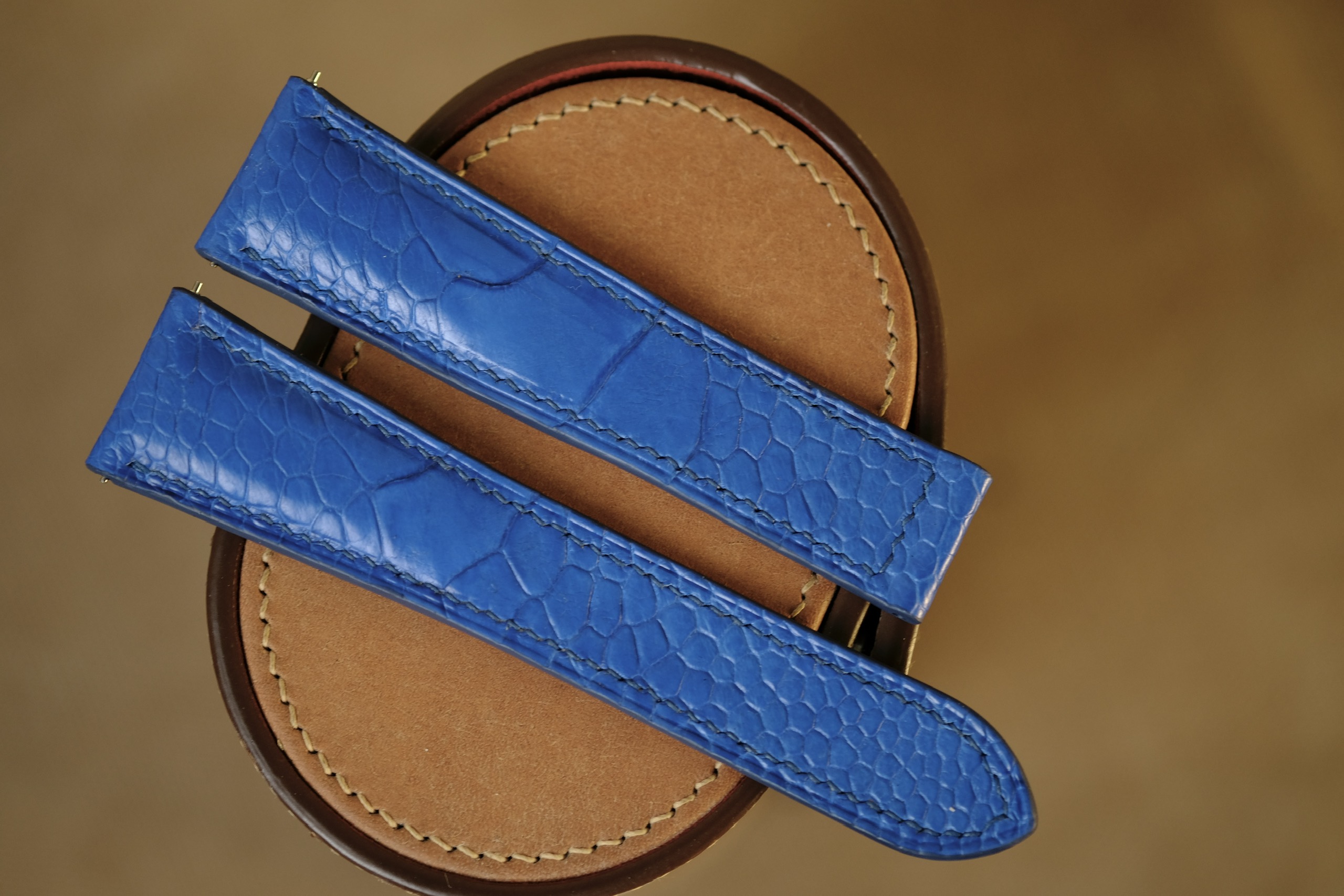 Handmade blue Ostrich strap for Tag Heuer