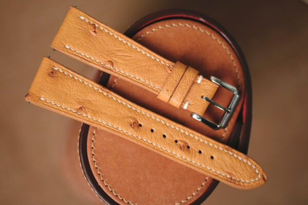 Handmade TAN Ostrich strap for Patek Philippe