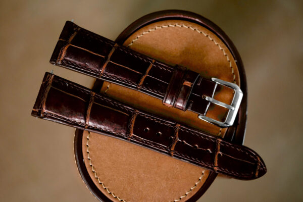 Handmade dark brown strap for Vacheron Constantin