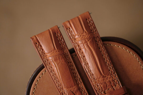 Handmade double stitching brown strap - Image 3