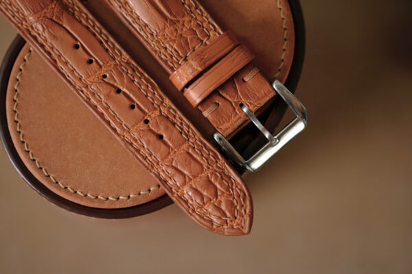 Handmade double stitching brown strap - Image 4