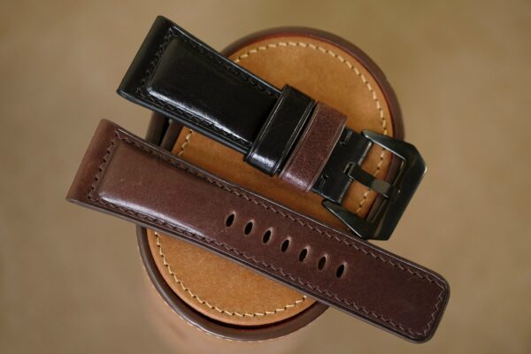 Handmade black brown strap for PAM Panerai