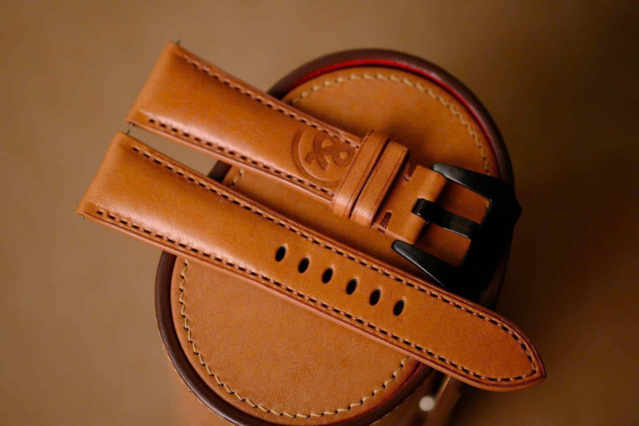 Custom Handmade Brown Leather Strap for Bell & Ross – Size 22/18mm